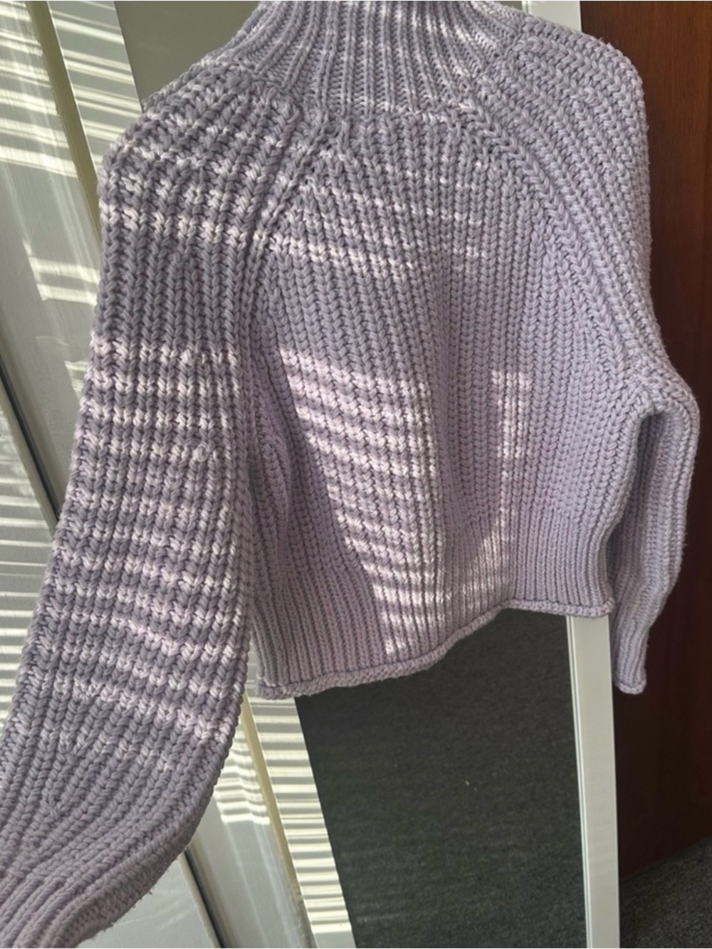 H&M Lavender Ribbed Chunky Crewneck Sweater